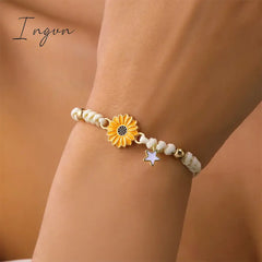 1Pcs New Fashion Simple Colorful Sunflower Star Handwoven Bracelet For Women Sweet Elegant Party