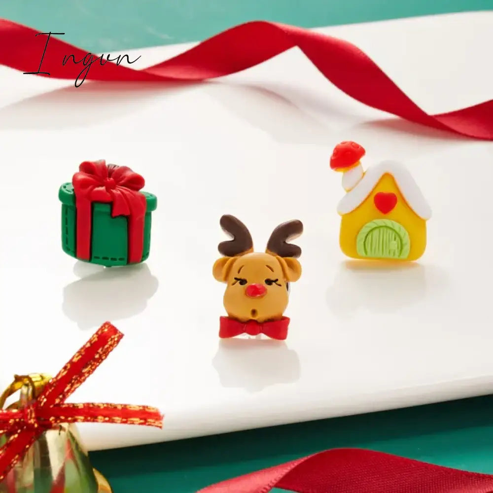 3Pcs/Set Christmas Gift For Women Men Brooches Enamel Pins Santa Claus Bell Elk Snowflake Xmas Tree