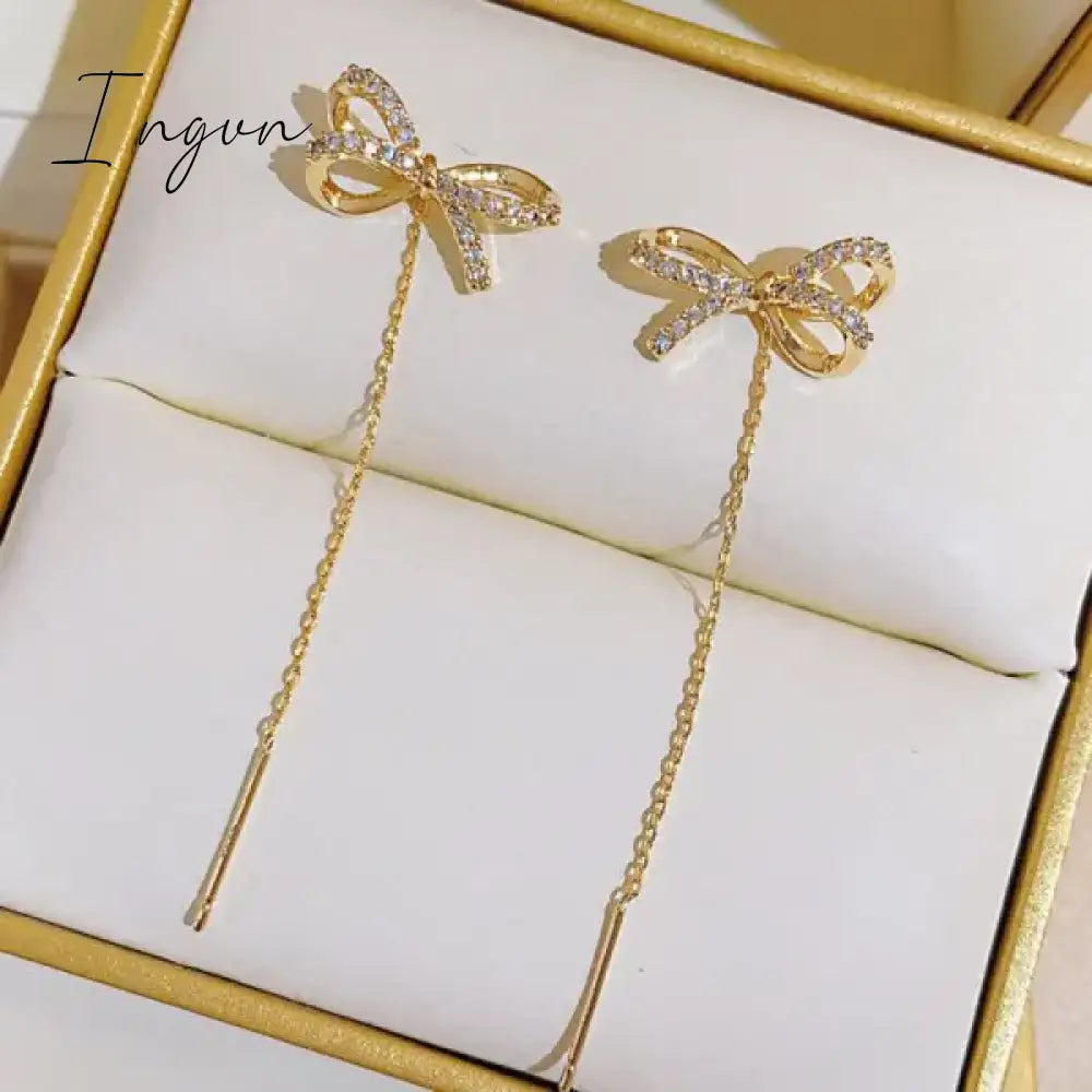 Exquisite Drop Ear Line Long Hanging Earrings For Women Zircon Crystal Bee Butterfly Flower