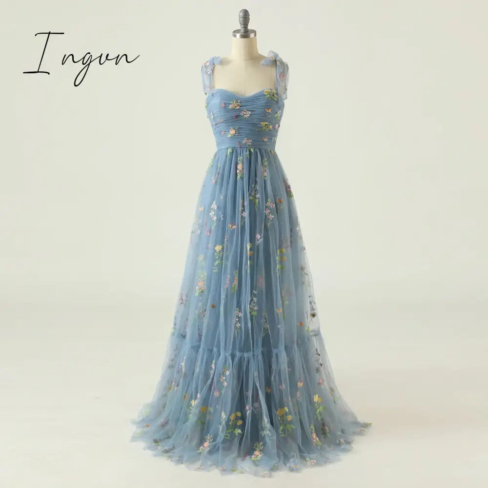 Ingvn - 2023 Elegant Party Dress Prom Dresses Mint Green Adjustable Straps Shiny Love Tulle Tea