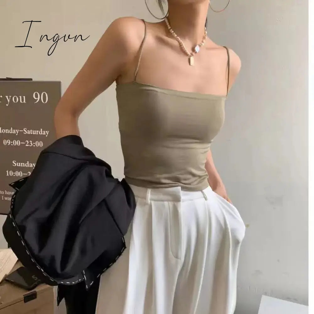 Ingvn - 2023 Summer Women’s Camisole Sexy Padded Tank Tops Sleeveless Corset Top Female Lingerie