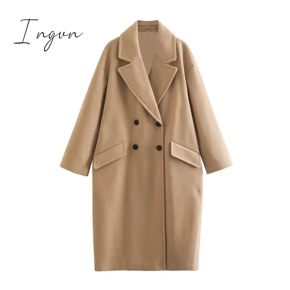Ingvn - 2023 Trends Hot Sale Casual Autumn Women Commuter Pocket Jacket Elegant Double Breasted
