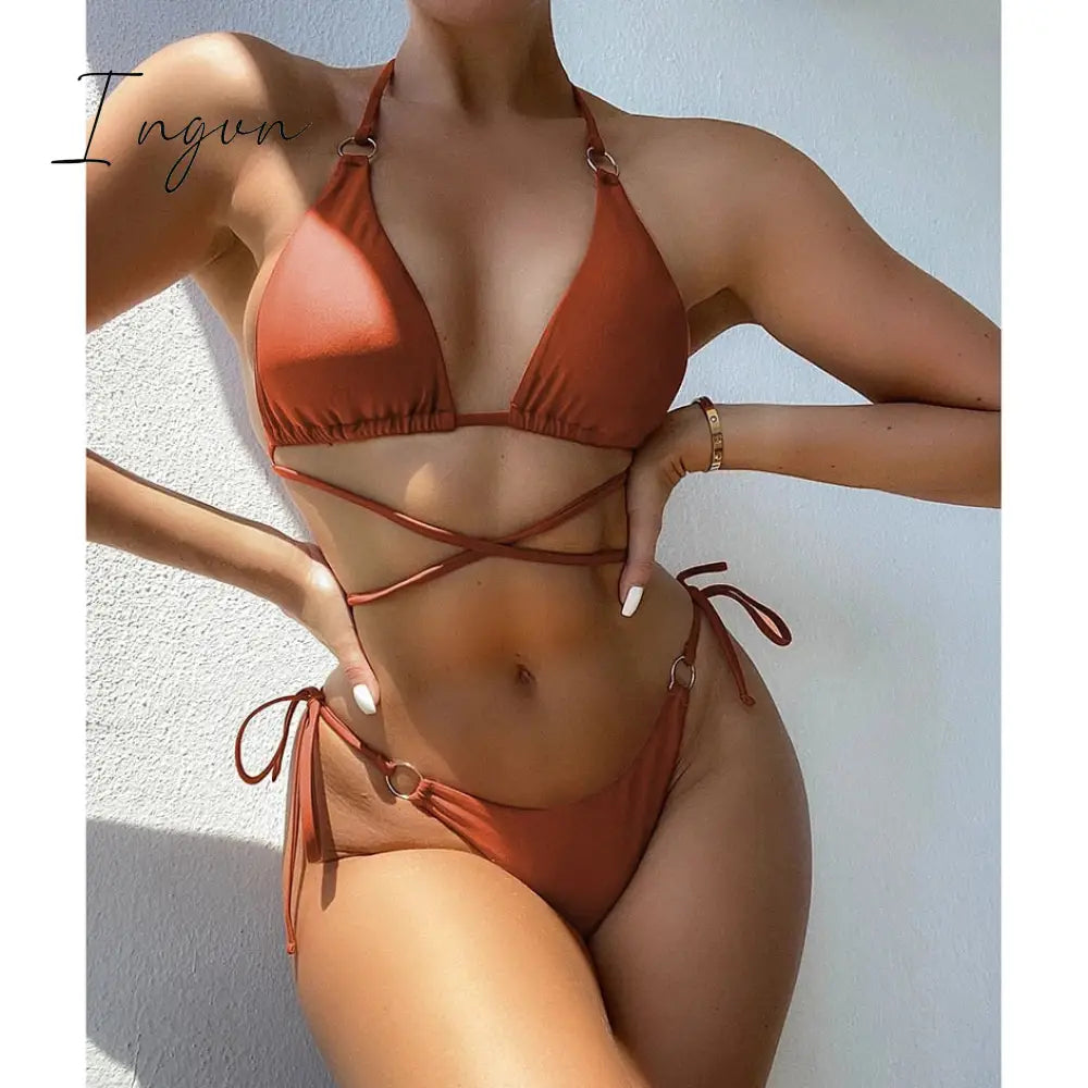Ingvn - 2023 Trends Sexy Micro Bikini Criss Cross Swimwear Bandage Woman Swimsuit Female Thong
