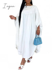 Ingvn - African Dress For Women Boubou Africain Femme Solid Color Dashiki Clothes Long Sleeve