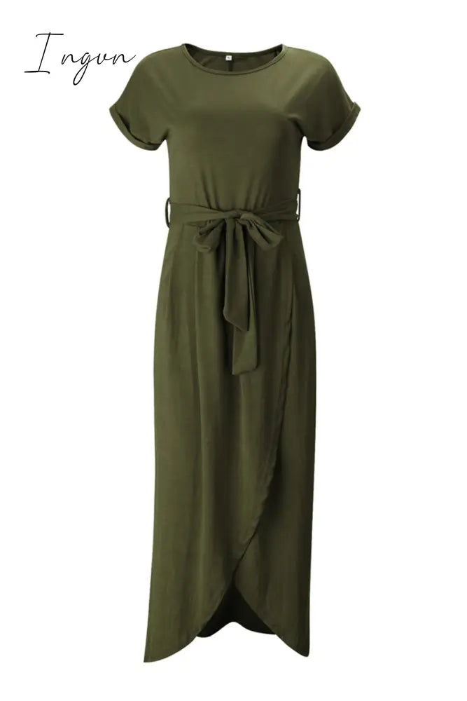 Ingvn - After Midnight Ankle Length Midi Dress(4 Colors) S / Green Dress