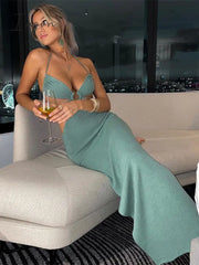 Ingvn - Bandage Sexy Backless Maxi Dresses Club Party Summer Holiday Dress Cut Out Sleeveless