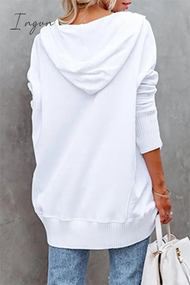 Ingvn - Casual Solid Pocket Buckle Hooded Collar Tops(14 Colors) Tops/Sweats & Hoodies
