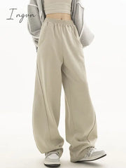Ingvn - Fashion Bf Oversize Sweatpants Streetwear High Waist Women Loose Y2K Wide Leg Pants Korean