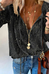 Ingvn - Fashion Elegant Solid Patchwork V Neck Blouses(4 Colors) Tops/Blouses & Shirts