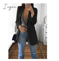 Ingvn - Fashion Korean Casual Women’s Blazer Spring Autumn Long Women Suit Outwear Slim Coats