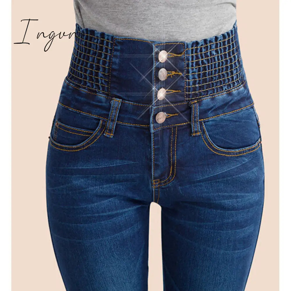 Ingvn - Fashion Women Denim Pants Elastic High Waist Skinny Stretch Jean Female Spring/Autumn Jeans