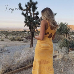 Ingvn - Floral Summer Women’s Dress Sexy Strapless High Waist Elegant Party Dresses Lace Trim