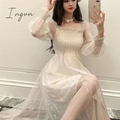 Ingvn - Long Fairy Dress Elegant Sequins Women Sleeve Maxi Dresses Summer One - Piece Designer