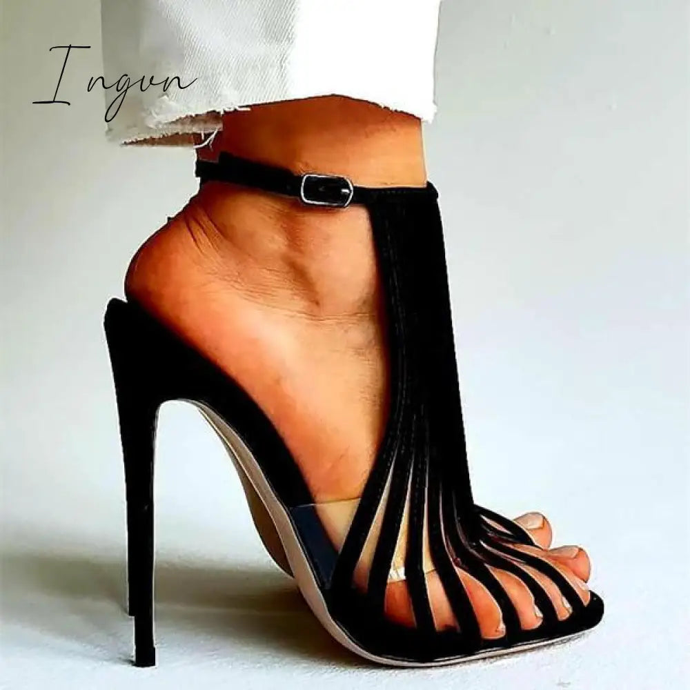 Ingvn - Multi Strap Adjustable Buckle Stiletto Heels