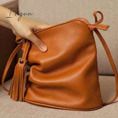 Ingvn - New Cross Body Cell Phone Purses Vintage Bag Women Small Shoulder Genuine Leather Softness