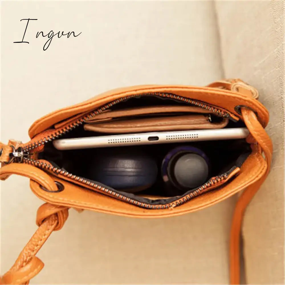 Ingvn - New Cross Body Cell Phone Purses Vintage Bag Women Small Shoulder Genuine Leather Softness