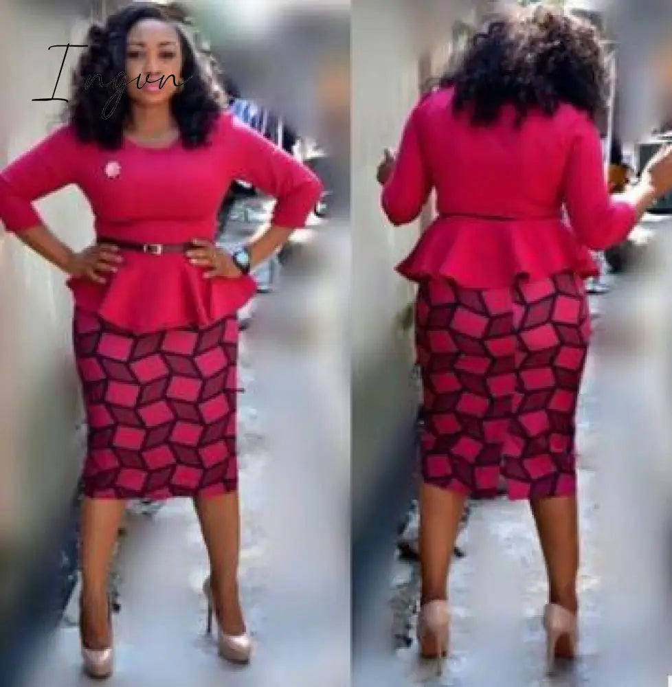 Ingvn - New Elegent Fashion Style Summer African Women Cotton Plus Size Dress L - 5Xl