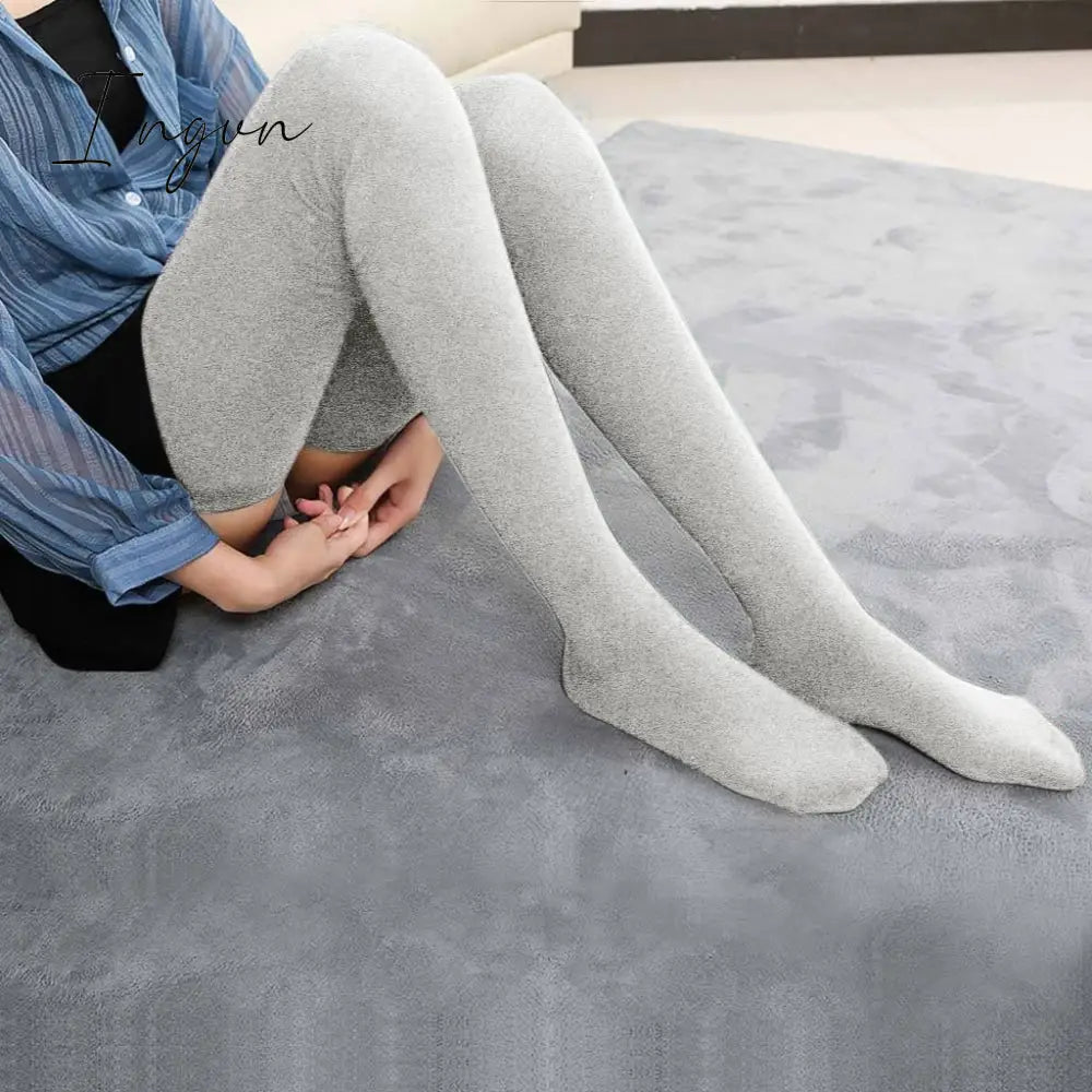 Ingvn - New Knee Socks Women Cotton Thigh High Over The Stockings For Ladies Girls Warm 80Cm Super