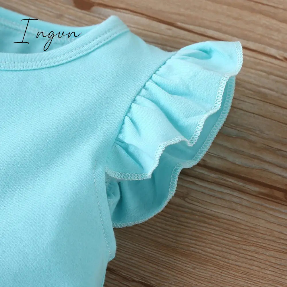 Ingvn - New Summer Baby Girls Tutu Dress Children Party Little Girl Kids Clothes Flying Sleeve