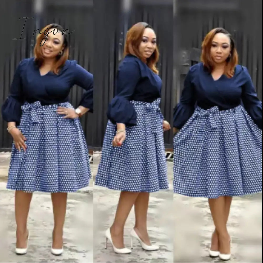 Ingvn - New Summer Elegent Fashion Style African Women Printing Plus Size Polyester Dress L - 3Xl