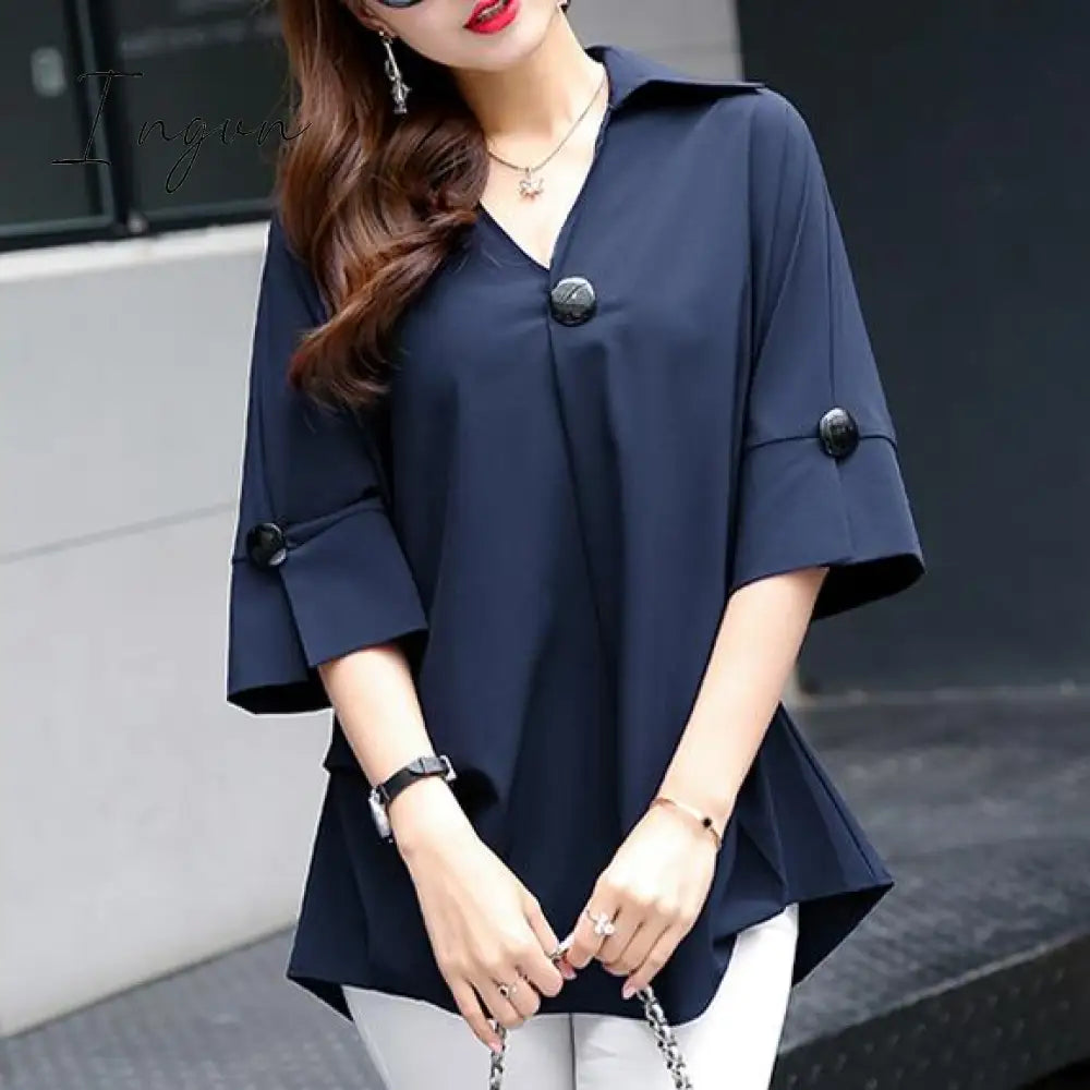 Ingvn - New Women’s T - Shirts Overweight Plus Size Women Clothing Summer Style Chiffon Shirt Top