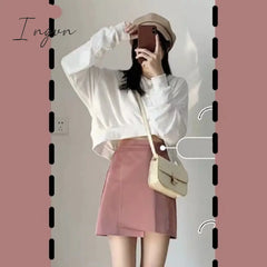 Ingvn - Oversize Sets Women Lovley Fashion Chic Spring Fall Korean Girls 2 Piece Outfits Simple