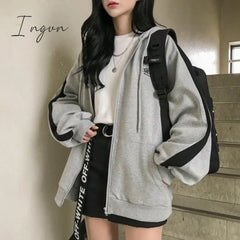 Ingvn - Oversized Hoodies Women Casual Long Sleeve Loose Sweatshirts Female Harajuku Street