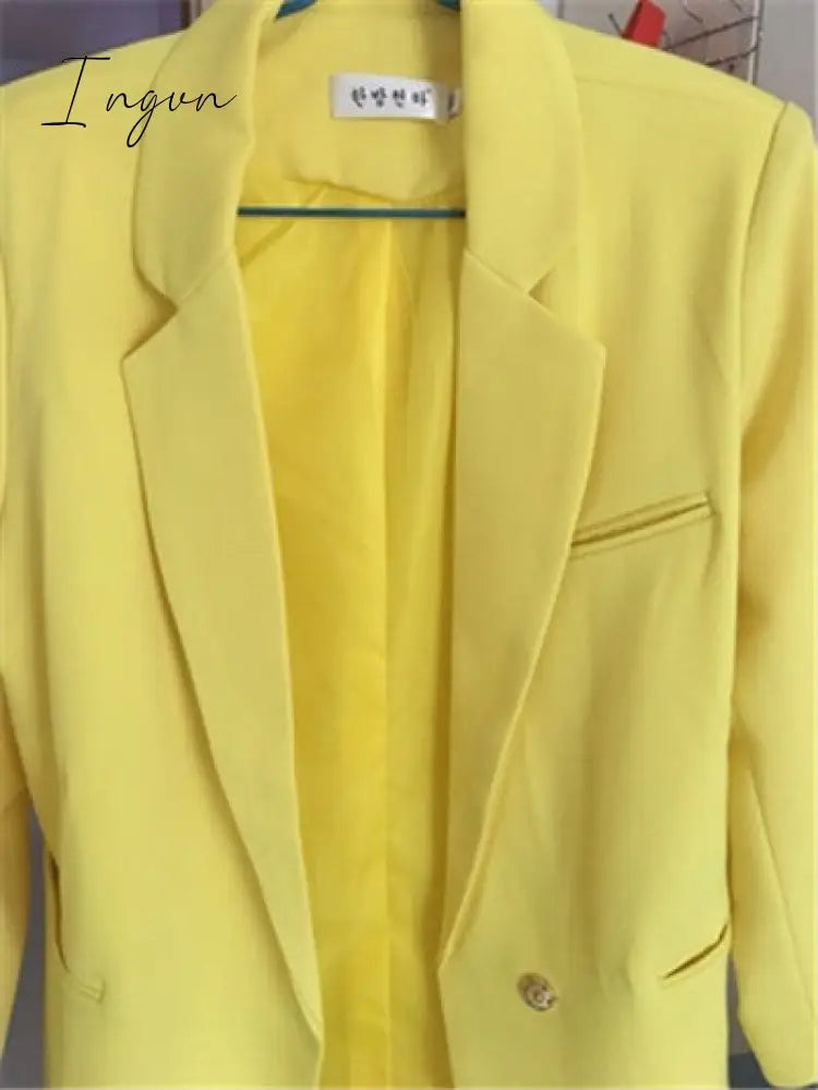 Ingvn - Spring Autumn Blazers Women Small Suit Plus Size Long Sleeve Jacket Casual Tops Female Slim