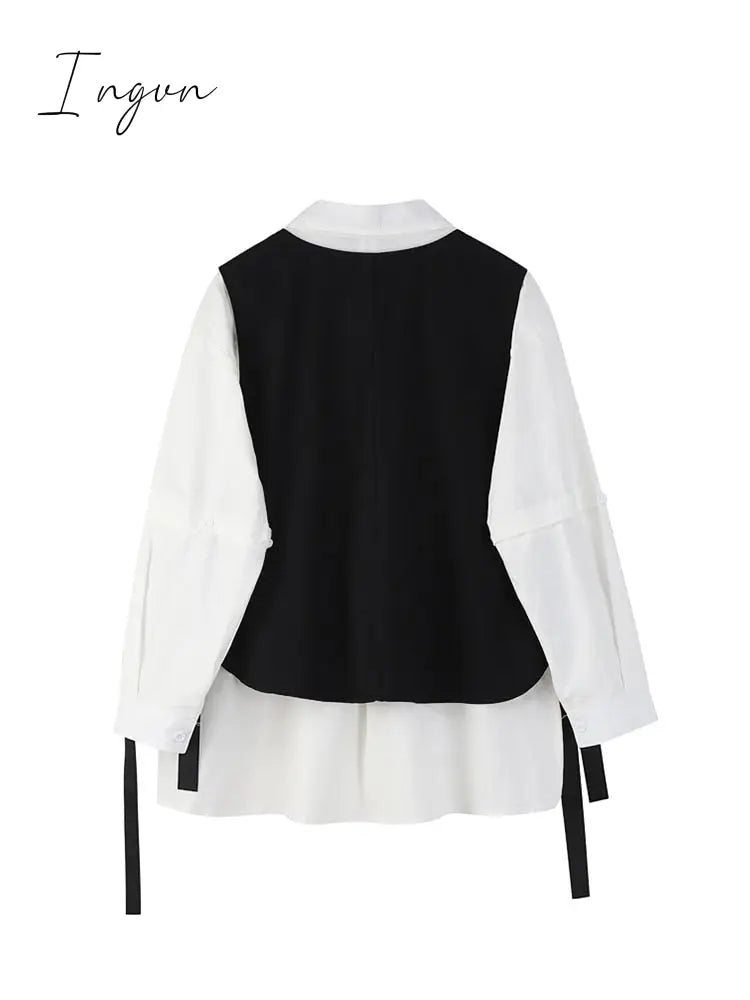 Ingvn - Spring Autumn Women’s Two-Piece Sets Streetwear Fashion Tooling Style Vest And Solid