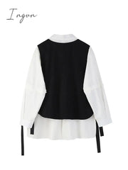 Ingvn - Spring Autumn Women’s Two-Piece Sets Streetwear Fashion Tooling Style Vest And Solid