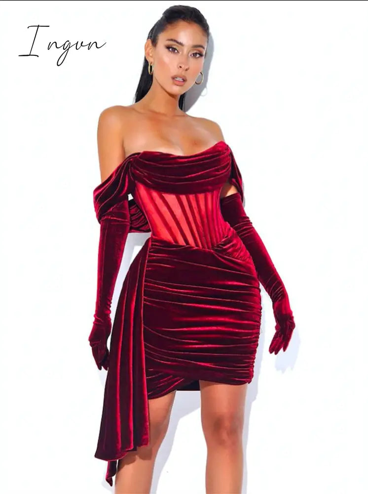 Ingvn - Spring Outfits Trends Draping Off Shoulder Corset Dress High Quality Christmas Summer