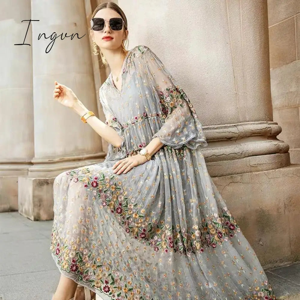 Ingvn - Trends High Quality New Summer Brand Fashion Women High - End Luxury Vintage Sexy Slim