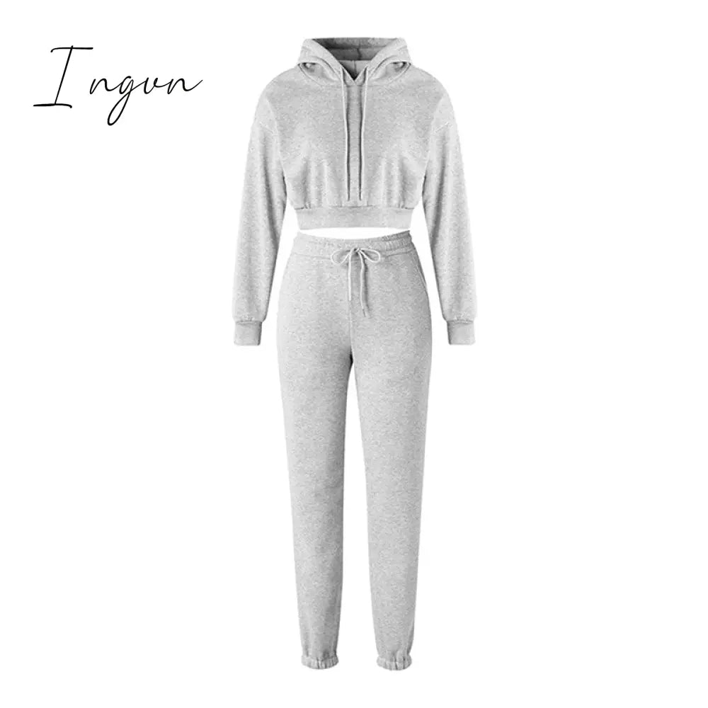Ingvn - Winter Fashion Outfits For Women Tracksuit Hoodies Sweatshirt And Sweatpants Casual Sports