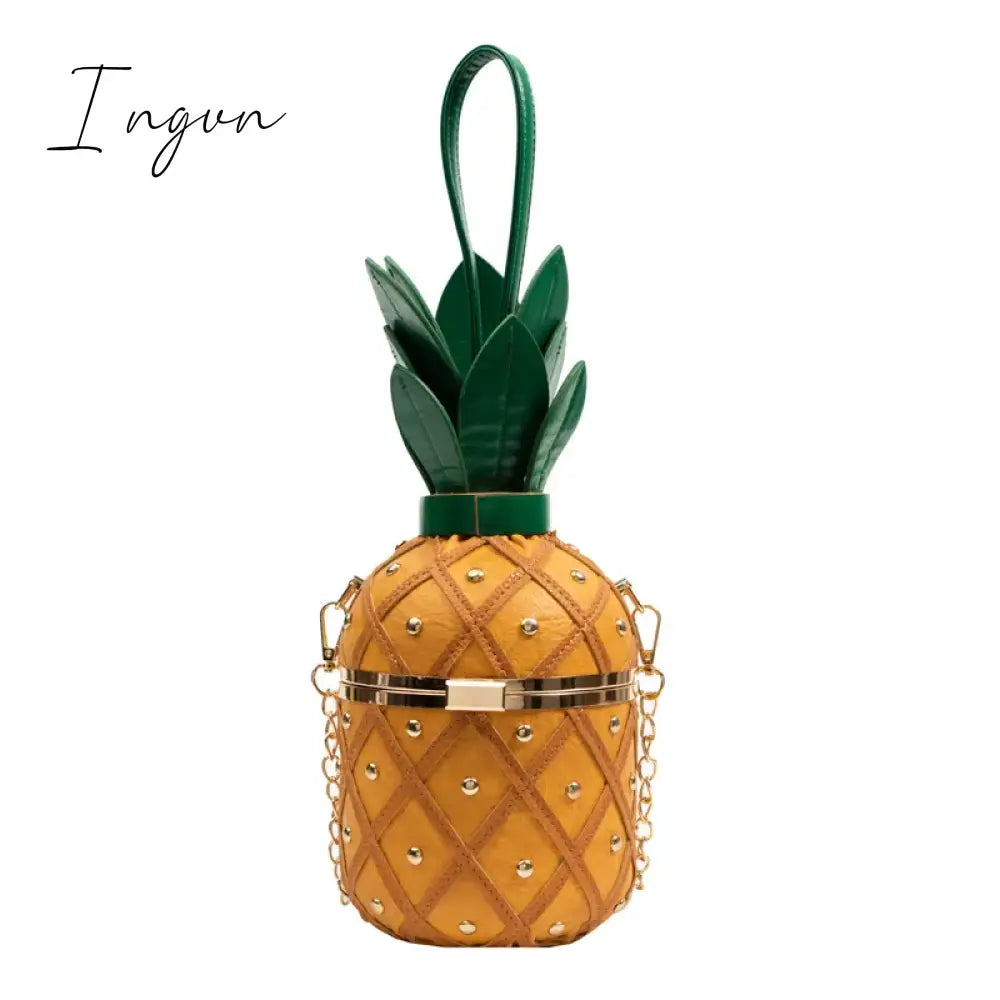 Ingvn - Women Bag 2024 Fashion Cute Pineapple Design Shoulder Originality Ladys Crossbody Metal
