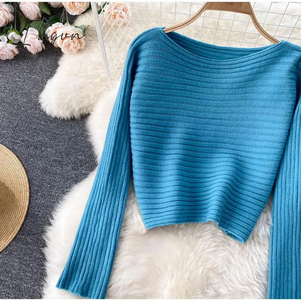 Ingvn - Women Elegant Slim Two Piece Sets Female Sweater Dress Autumn Winter High Waist Knitted