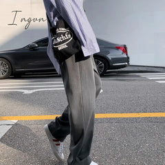 Ingvn - Women Suit Pants Spring Office Lady Long Trousers New Autumn Solid Loose High Waist Pant