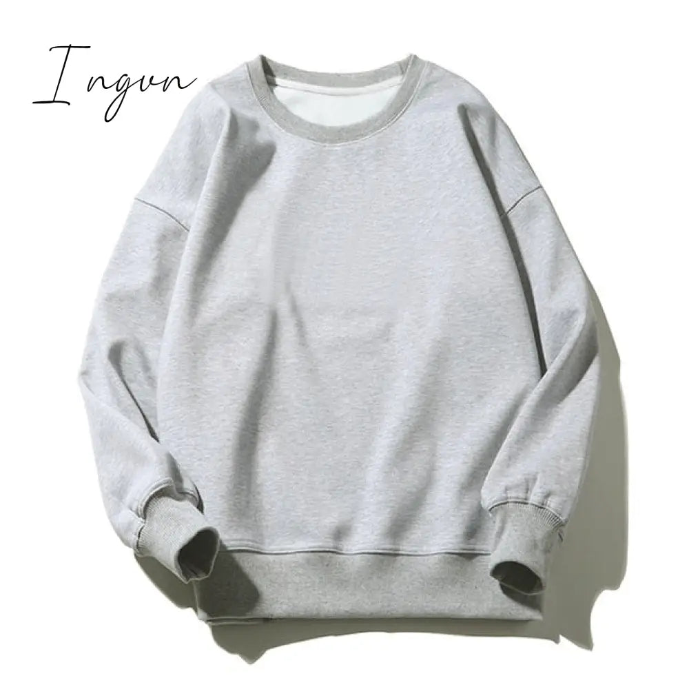 Ingvn - Women Unisex Couple Fleece 100% Cotton Suits 2 Pieces Sets Casual Tracksuit Hoodies