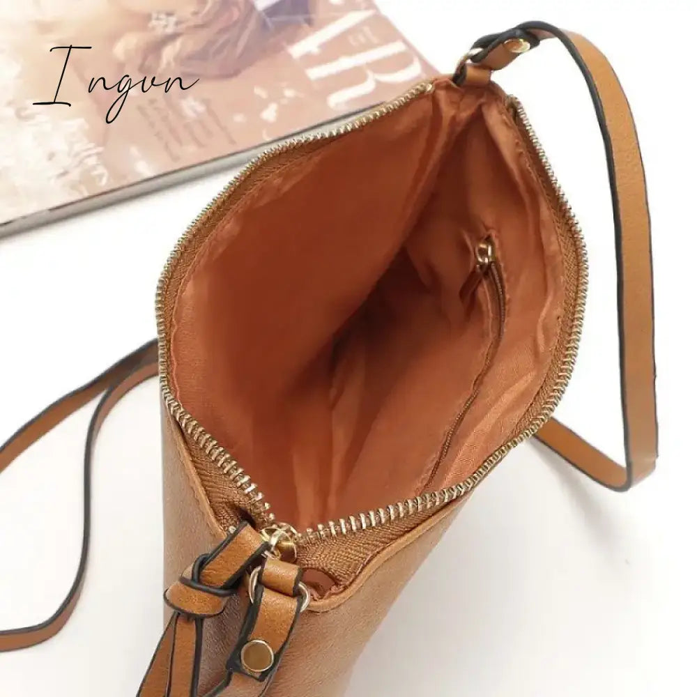 Ingvn - Women’s Clutch Bag Vintage Slim Thin Women Leather Messenger Envelope Crossbody Candy