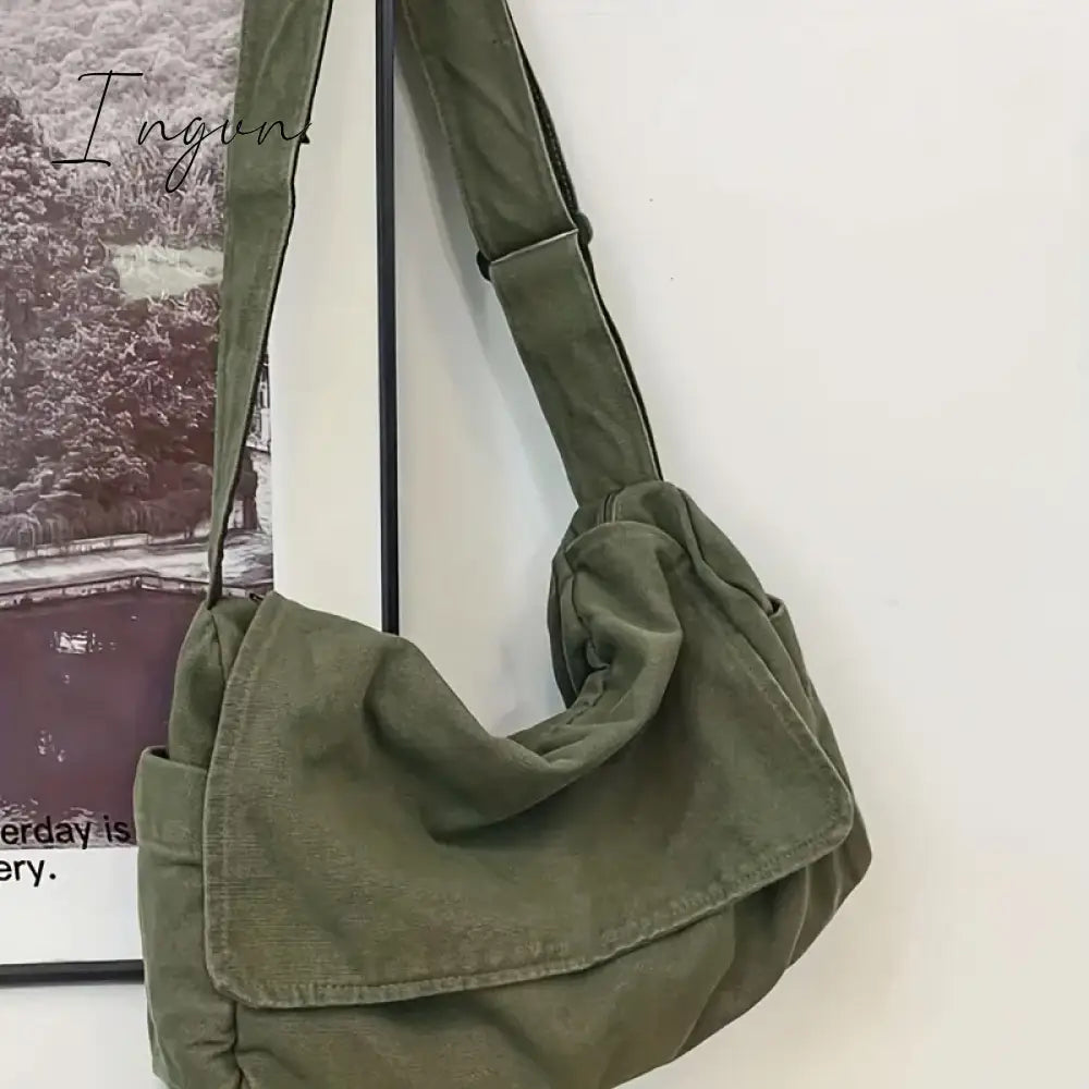Ingvn - Women’s Messenger Bag Vintage Handbag Canvas Teenager Shoulder Tote Bags Casual Crossbody