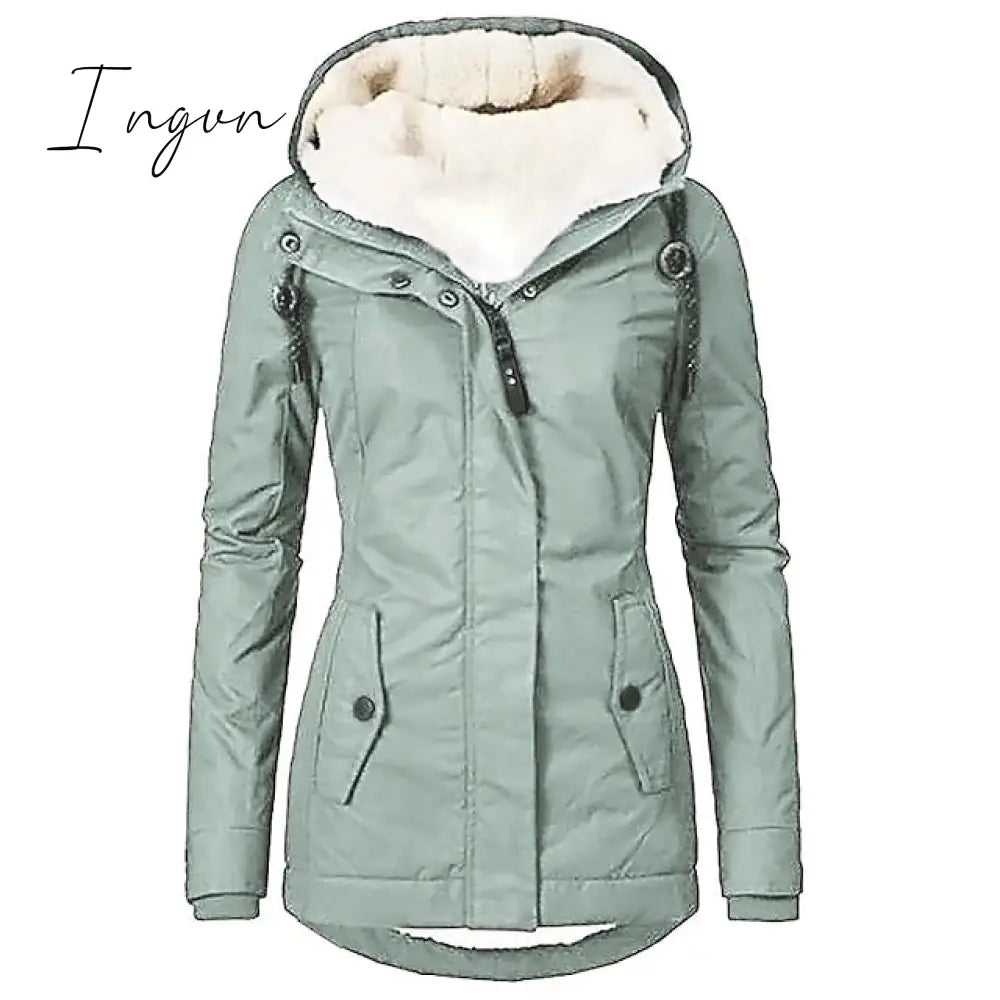 Ingvn - Women’s Parka Street Fall Winter Long Coat Windproof Warm 3 In 1 Loose Casual Sports