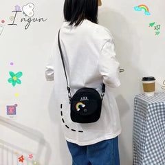 Ingvn - Women’s Single Shoulder Bag Fashion Solid Color Casual Handbag Outdoor Rainbow Canvas