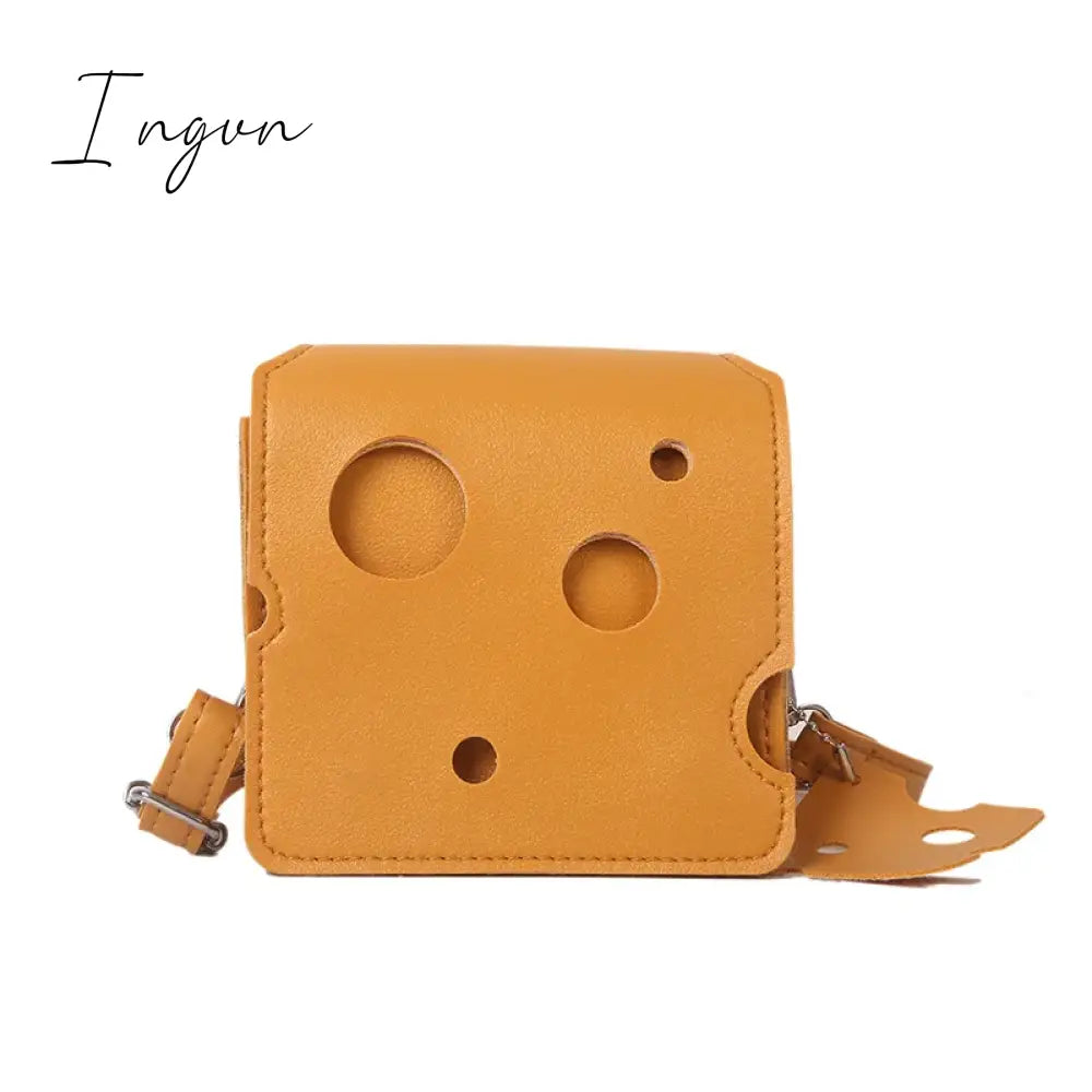 Ingvn - Women’s Triangle And Square Cheese Shaped Mini Pu Leather Bags Cute Earphone Lipstick