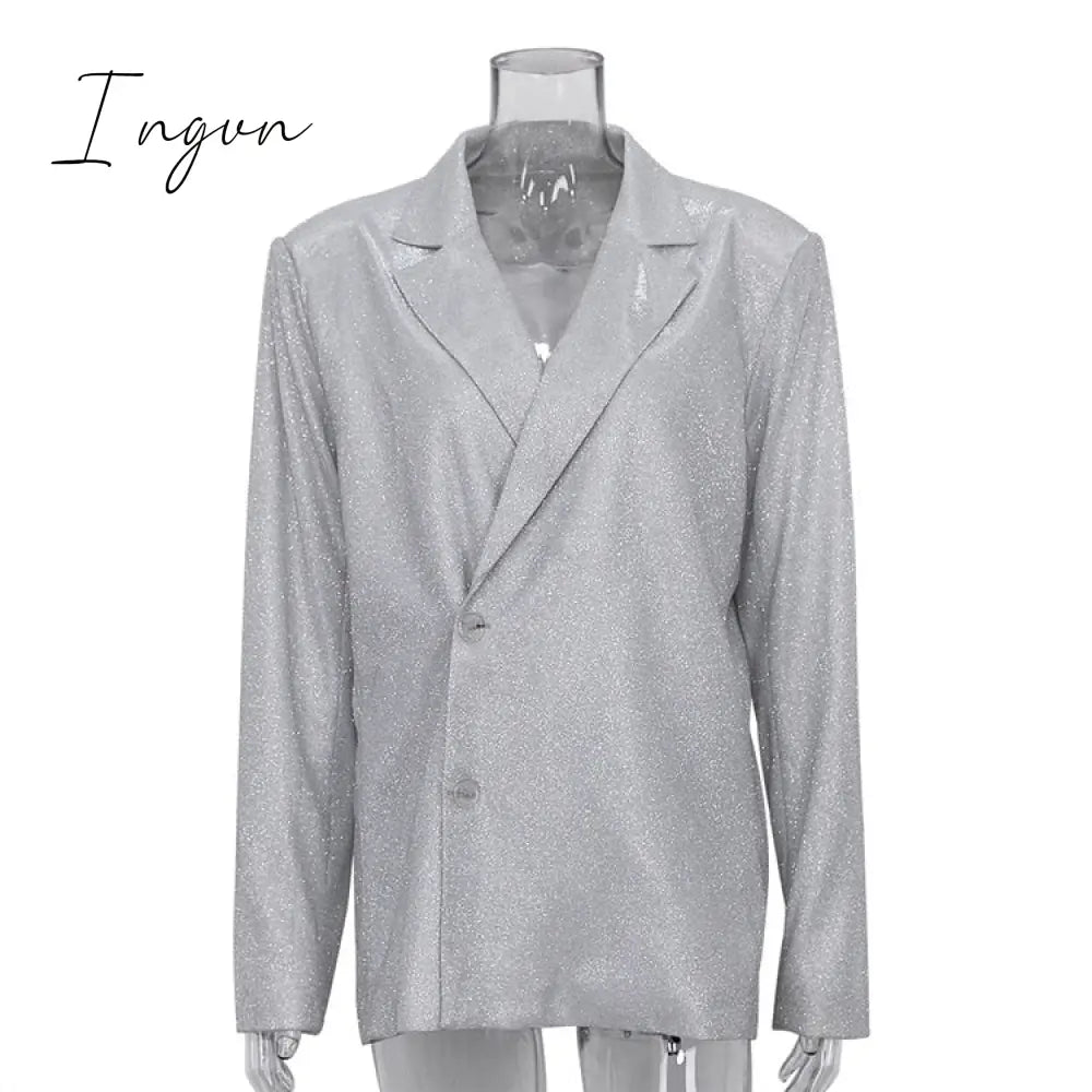 Ingvn - Y2K New In Matching Sets Women’s Blazer Suits Two Pieces Set Festival Party Club Glitter