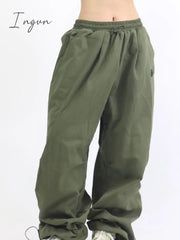 Ingvn - Y2K Women Streetwear Techwear Vintage Cargo Korean Oversized Parachute Pants Men Sweatpants