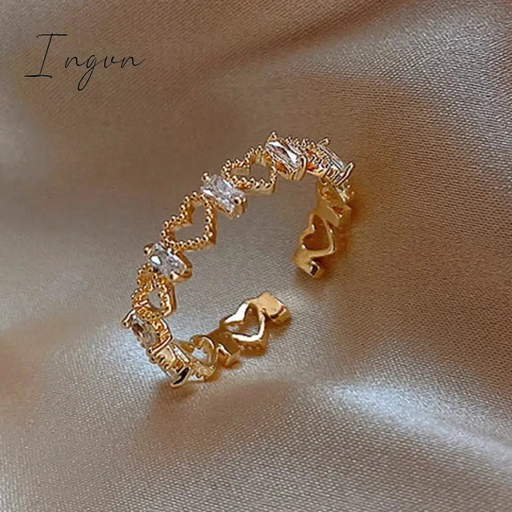 Korean New Exquisite Geometric Round Ring Women’s Fashion Luxury Zircon Finger Simple Temperament