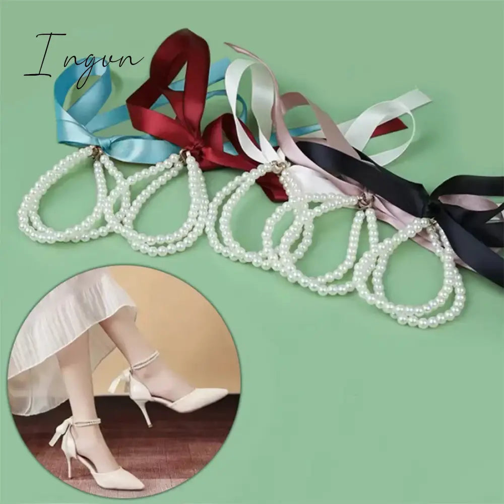 New Fashion Vintage Ribbon Bow Double Layered Anklet For Women Niche Design Charms Party Jewelry