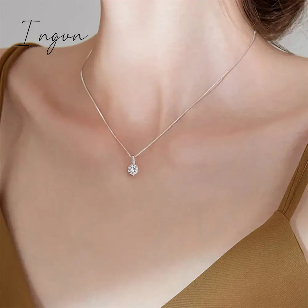 New Trendy Simple Bling Zircon Water Drop Pendant Necklace For Women Niche Design Party Jewelry