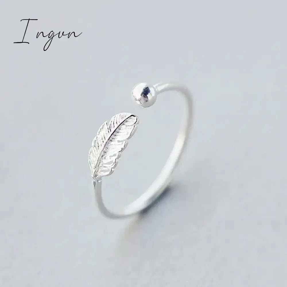 Simple Fashion Silver Color Feather Dolphin Adjustable Ring Exquisite Jewelry For Women Party