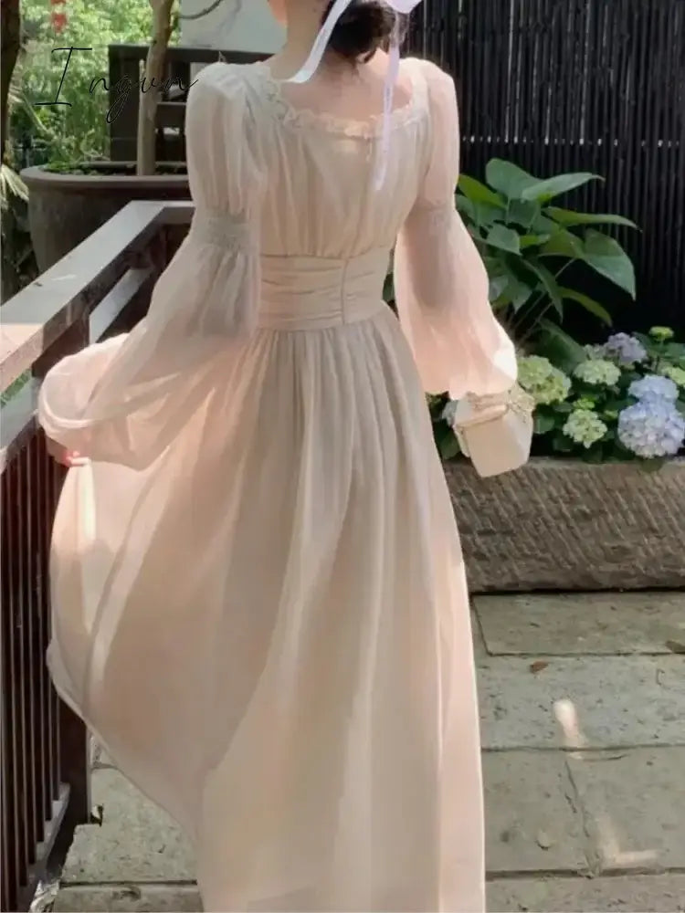 Spring Summer Women Fashion Elegant Casual Midi Party Dress Vintage A-Line Solid Chic Prom Wedding